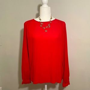 H&M Red Long Sleeve Blouse